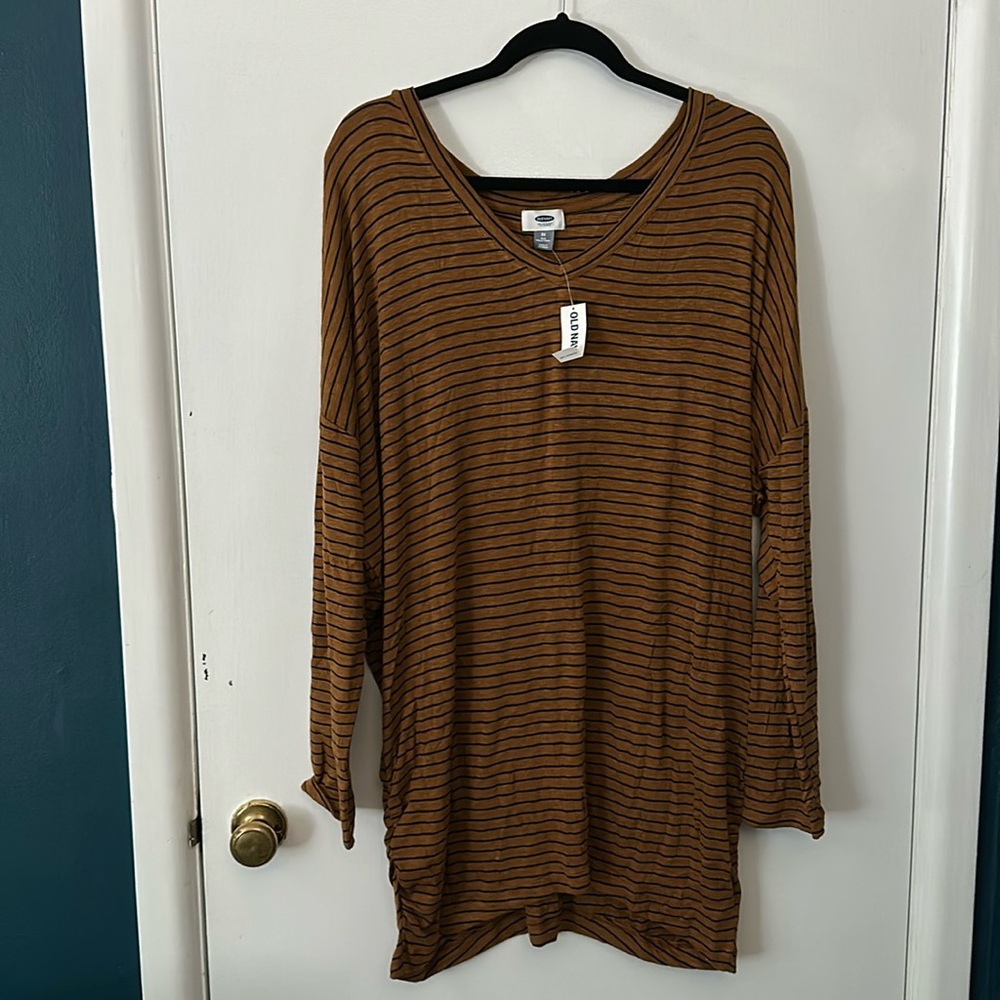 3X Old Navy brown/black long sleeve stripe tshirt